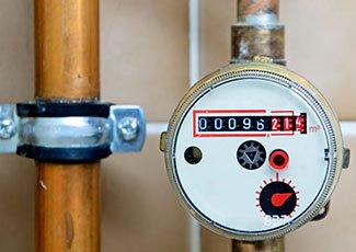 Water meter close up